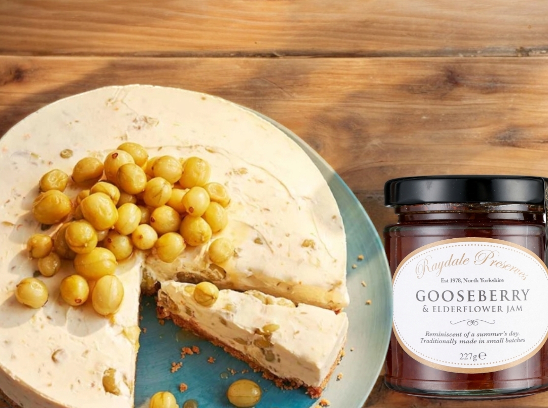 Gooseberry & Elderflower Cheesecake | Raydale Preserves