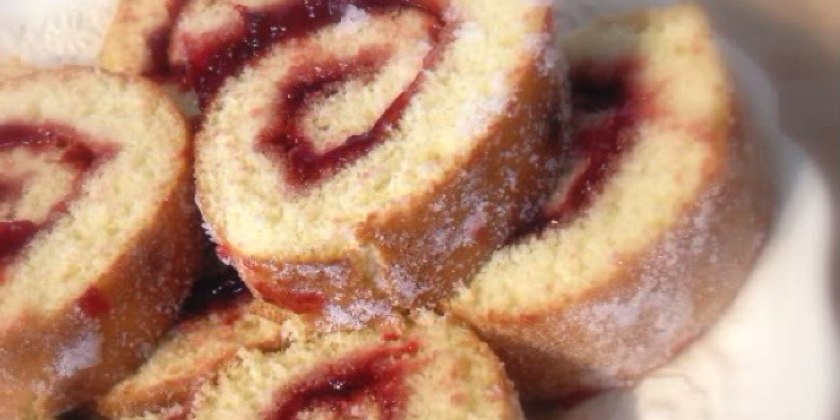 Raspberry & Elderflower Swiss Roll